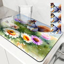 Axyaa Non-Slip Absorbent Drainer Mat for Dishes and Cups