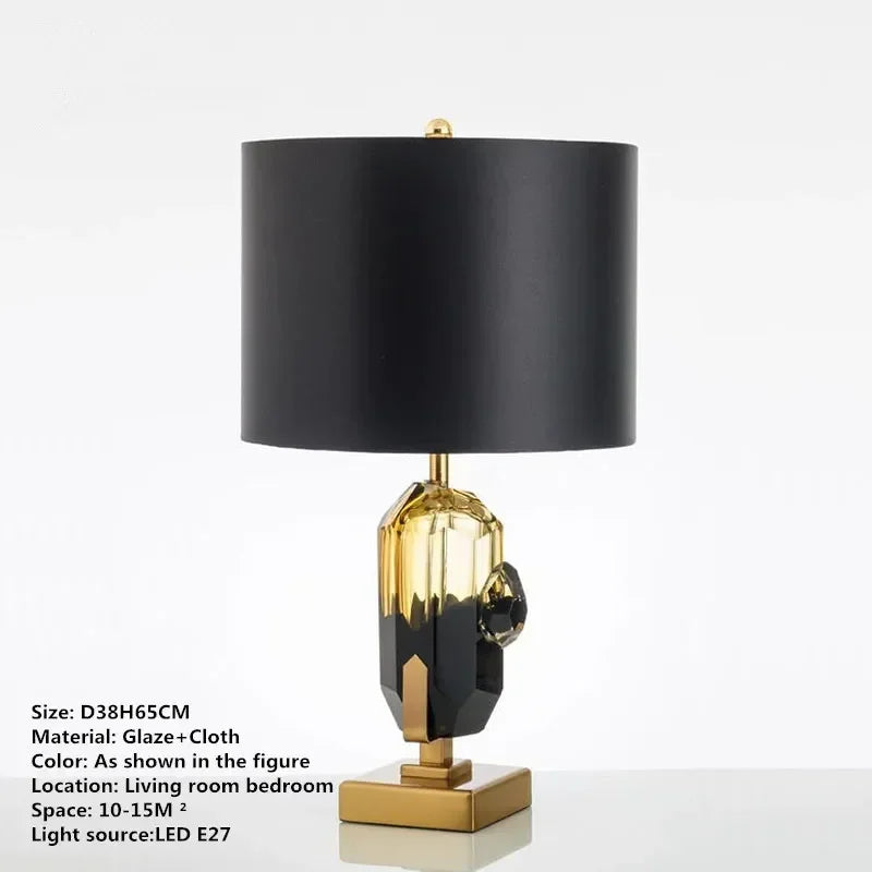 Axyaa Nordic Modern Glaze Table Lamp for Living Room, Bedroom, Hotel - LED Desk Light