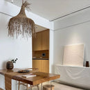 Axyaa Wabi Sabi Rattan Straw Hat Chandelier Pendant Lights
