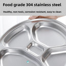 Axyaa Stainless Steel Four Compartment Plate for Kids and Adults