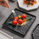 Axyaa Stone Patterned Ceramic Sushi Plate for Molecular Cuisine and Snacks