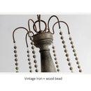 Axyaa Retro Princess Chandelier: Wood Pendant Light for Living, Bedroom, Dining Room