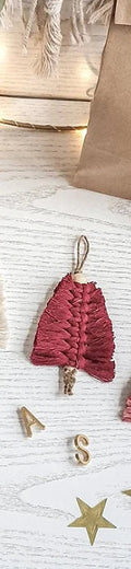 Axyaa Handmade Woven Tapestry Small Christmas Tree Circle Walking Stick Decoration