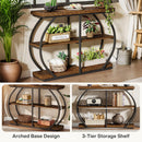 Axyaa Industrial 3-Tier Console Table with Metal Frame and Storage Shelves