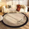 Axyaa French Retro Luxury Soft Round Carpet for Living Room Bedroom Décor