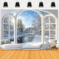 Axyaa Winter Snow Scene Tapestry for Outdoor Home Decoration