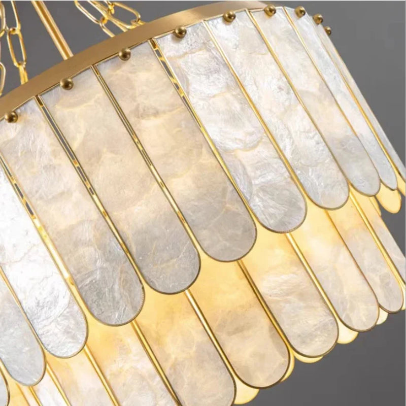 Seashell Chandelier: Axyaa Luxury Tiered Hanging Light Fixtures