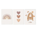 Axyaa Rainbow Flower Sun Heart Nursery Canvas Art Print Kid Room Decor