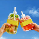 Axyaa 2-in-1 Straw Water Bottle Ice Cube Tray Silicone Pressing Mould Juice Cup