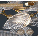 Axyaa Ginkgo Leaf Crystal Chandelier - LED Pendant Lamp for Dining Living Room