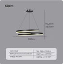 Axyaa Black Ring LED Pendant Lamp for Living Room, Bedroom, Kitchen - Modern Minimalist Chandelier