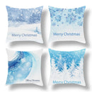 Axyaa Blue Ornament Pillowcase: Festive Home Decor Cushion Cover for Christmas & New Year