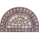 Axyaa Semi-circle Ethnic Floral Floor Mat: Retro Art, Geometric Design, Stain-resistant Rug