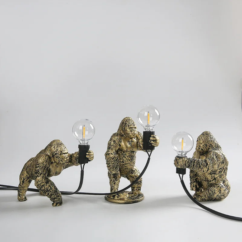 Axyaa King Kong Gorilla Night Light Indoor Decor Resin Lamp