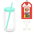 Axyaa Snow Globe Tumbler Cup with Straw - Reusable Double-Layer Water Cup