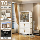 Axyaa 70cm Transparent Foldable Wardrobe, Portable Large-Capacity Storage Cabinet