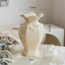 Axyaa Ceramic Milk Oil Relief Vase for Elegant Fresh Flower Arrangement