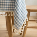 Geometric Cotton Tablecloth by Axyaa: Checkered Kitchen, Wedding & Holiday Decor