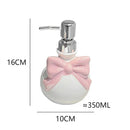 Axyaa Bow Soap Dispenser Set for Bathroom Hand Sink - Refillable Shampoo Conditioner Bottles
