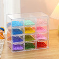 Axyaa Beads Storage Box Drawer for DIY Jewelry & Nail Art - Transparent & Handy