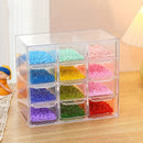 Axyaa Beads Storage Box Drawer for DIY Jewelry & Nail Art - Transparent & Handy