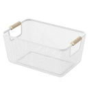 Axyaa Metal Desktop Storage Basket with Wood Handle