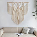 Handwoven Nordic Style Macrame Wall Hanging Tapestry with Tassels for Home Art Decor by Axyaa