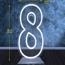 Axyaa 76cm Large Number Neon Sign Stand Up Transparent Dimmable Letter Light