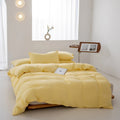 Axyaa Washed Cotton Grid Duvet Cover, Single Size 150*200cm Queen