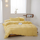 Axyaa Washed Cotton Grid Duvet Cover, Single Size 150*200cm Queen