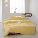Axyaa Japanese Grid Duvet Cover, Single Quilt 150*200cm, Queen Size, Washed Cotton