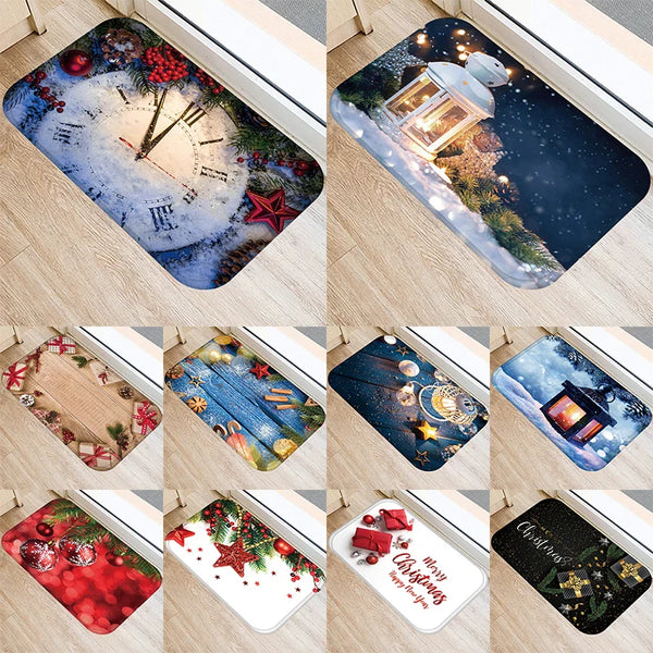 Axyaa Christmas Home Decoration Door Mat - Anti-Slip Floor Carpet