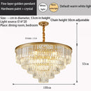 Axyaa Multilayer Crystal Chandelier Modern Luxury Glass Hanging Lamp
