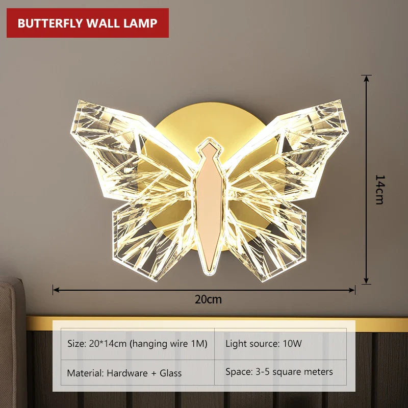 Axya LED Butterfly Wall Lamp: Nordic Pendant Lights for Luxury Living Room Decoration