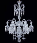 Axyaa Crystal Flower Chandelier Pendant Lamp Luxe Indoor Lighting