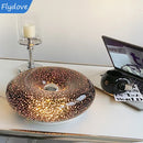Axyaa Donut Glass Wall Lamp USB Plug LED Touch Switch Table Ornament