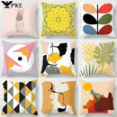 Axyaa Geometric Ginkgo Leaf Print Pillow Cover for Stylish Home & Office Decor