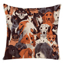 Axyaa Cartoon Animal Linen Throw Pillow Case for Home Living Room Sofa Decor