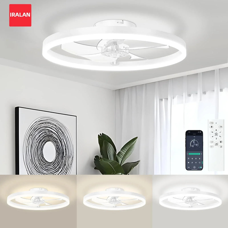 Axyaa 50CM Ceiling Chandelier Fan Remote Control Low Profile Reversible Motor