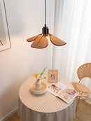 Axyaa Vintage Wood Cloth Hanging Lamp Chandelier for Living Room Bedroom.