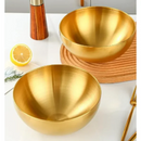 Axyaa Golden Stainless Steel Salad Bowls - Large Korean Kitchen Tableware