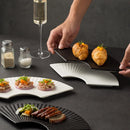 Axyaa Ceramic Sushi Platter Set, Striped & Irregular-Shaped Plates for Stylish Dining