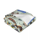 Axyaa Aqua Isopod Pattern Throw Blanket - Soft Custom Beds Blanket