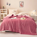 Axyaa Nordic Flower Print Plush Flannel Blanket, Soft Throw for Sofa Couch Bed