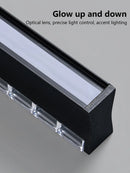 Axyaa Nordic Black Chandelier: LED Dining Table Kitchen Bar Lamp, 2025 New Long Strip