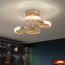 Axyaa Modern Crystal Chandelier Fan with Remote Control and LED - Dimmable Luxury Ceiling Fixture