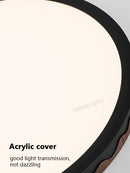 Axyaa Walnut Ceiling Lamp: Modern Ultra-Thin Round Design for Master Bedroom and Living Room