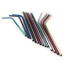 Axyaa Stainless Steel Drinking Straws Set with Cleaning Brush
