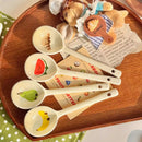 Axyaa Kawaii Fruit Ceramic Soup Spoon | Hand-painted Korean Tableware