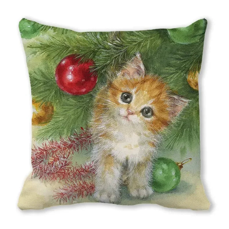 Axyaa Christmas Cat Dog 2023 Pillowcase Snowman Gift Set Decor